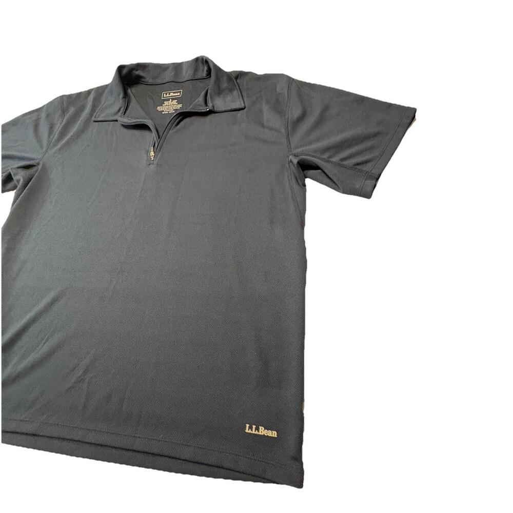 L.L. Bean Men’s 1/4 Zip Short Sleeve Performance Shirt - Navy Blue - Size L - Picture 2 of 9